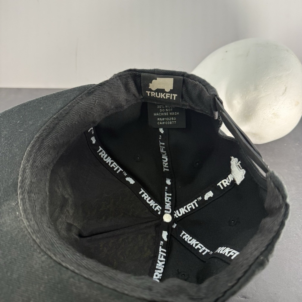 Trukfit 2 Trucks Chains Mens Strapback Black Adjustable Wool Blend Hat Y2K - Picture 6 of 8